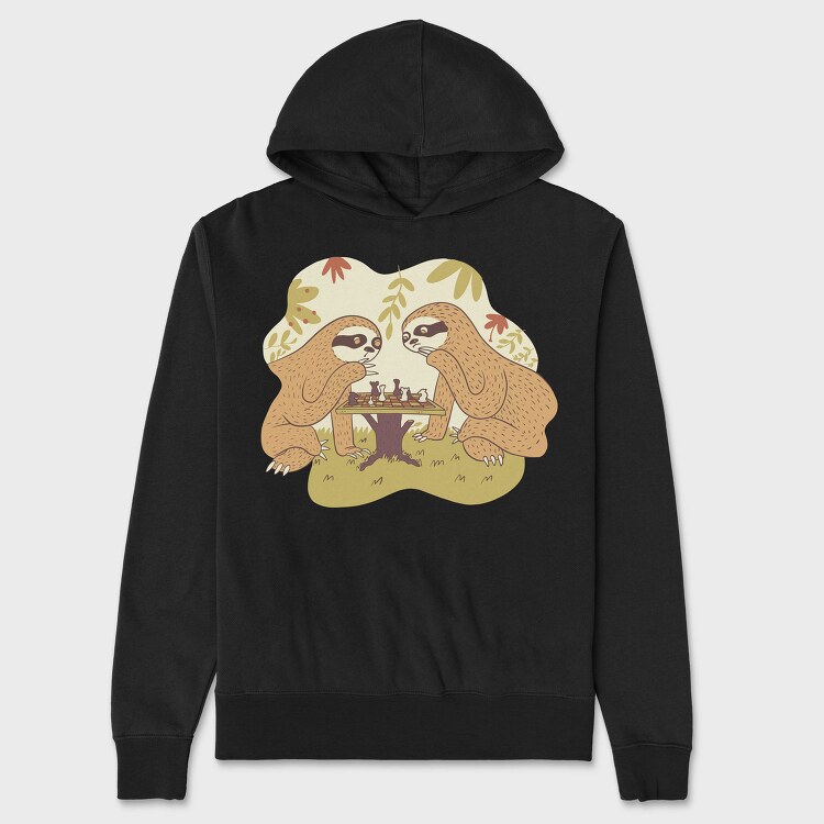 Sloths Chess, Hanorac Oversize Barbati (Unisex)
