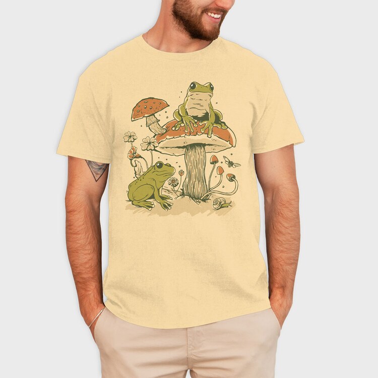 Mushrooms Frogs Nature, Tricou Barbati (Unisex)