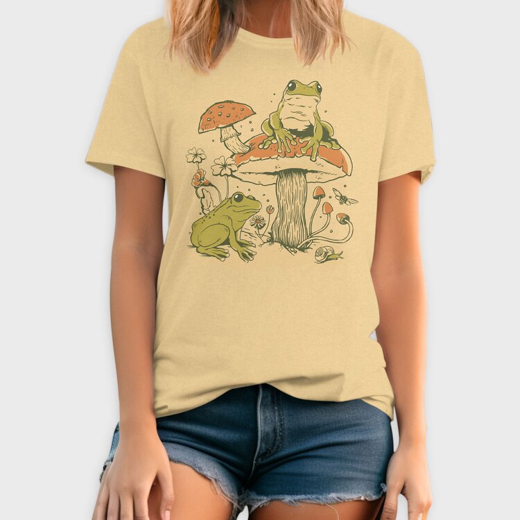 Mushrooms Frogs Nature, Tricou Barbati (Unisex)