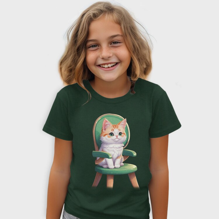 Sitting Cat on Chair, Tricou Copii