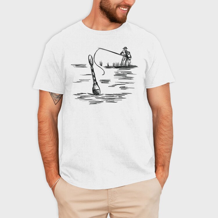 Monochrome Sketch Water, Tricou Barbati (Unisex)