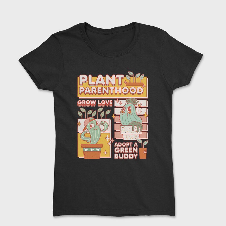 Nurturing Plant Parenthood Cute Cactus 09, Tricou Femei