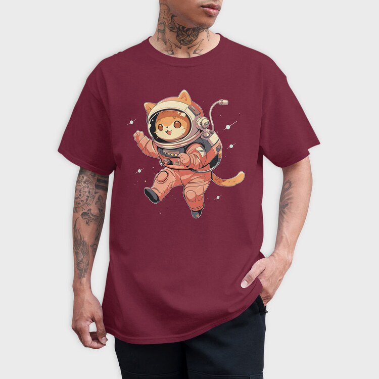 Cute Cat in Space, Tricou Barbati (Unisex)