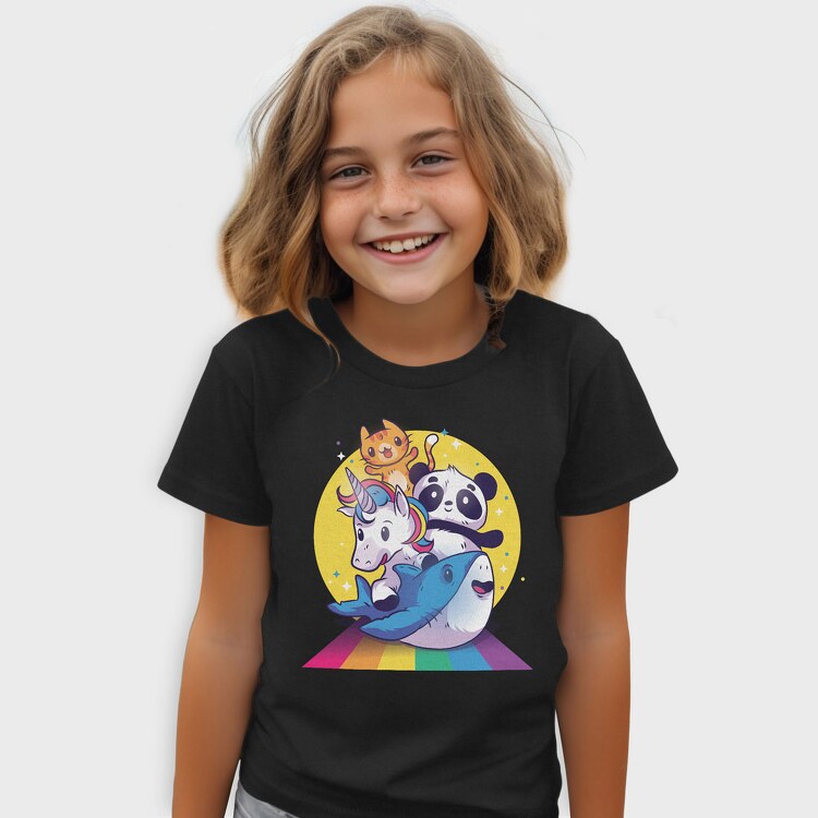 Rainbow Cute Animals, Tricou Copii