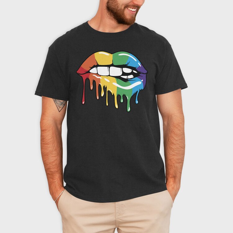 Rainbow Lips, Tricou Barbati (Unisex)