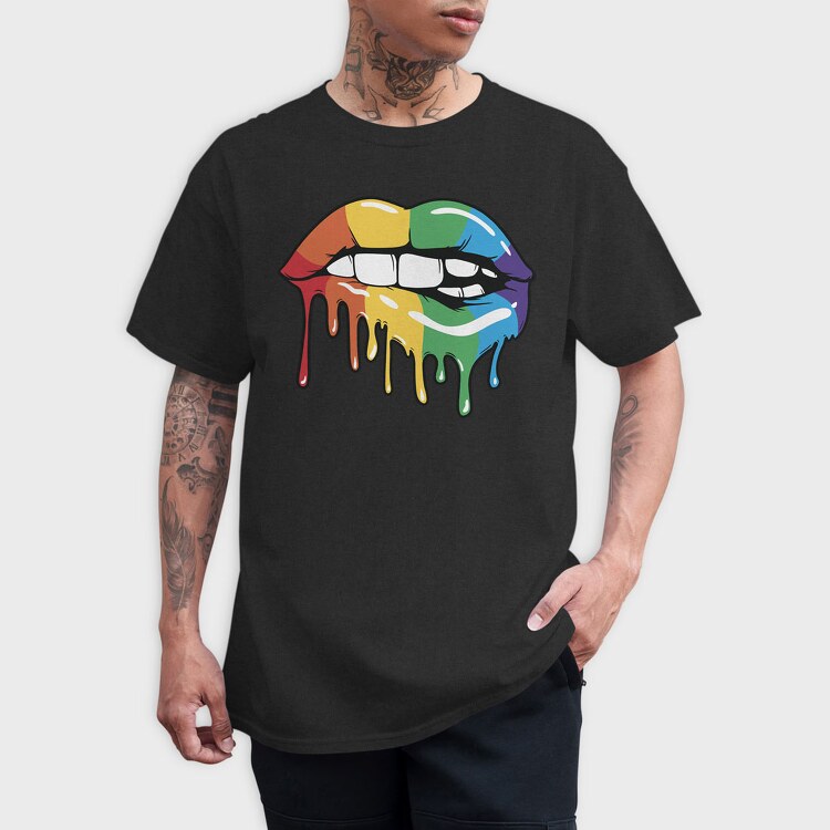 Rainbow Lips, Tricou Barbati (Unisex)