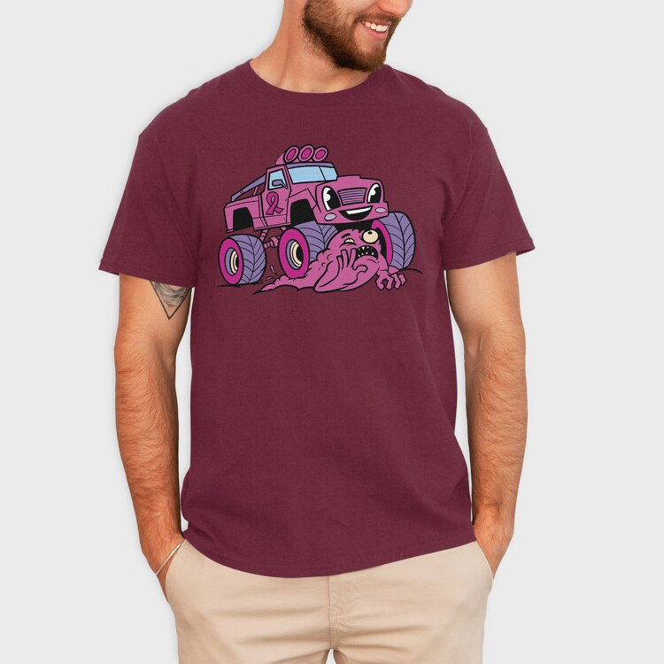 Pink Monster Truck, Tricou Barbati (Unisex)