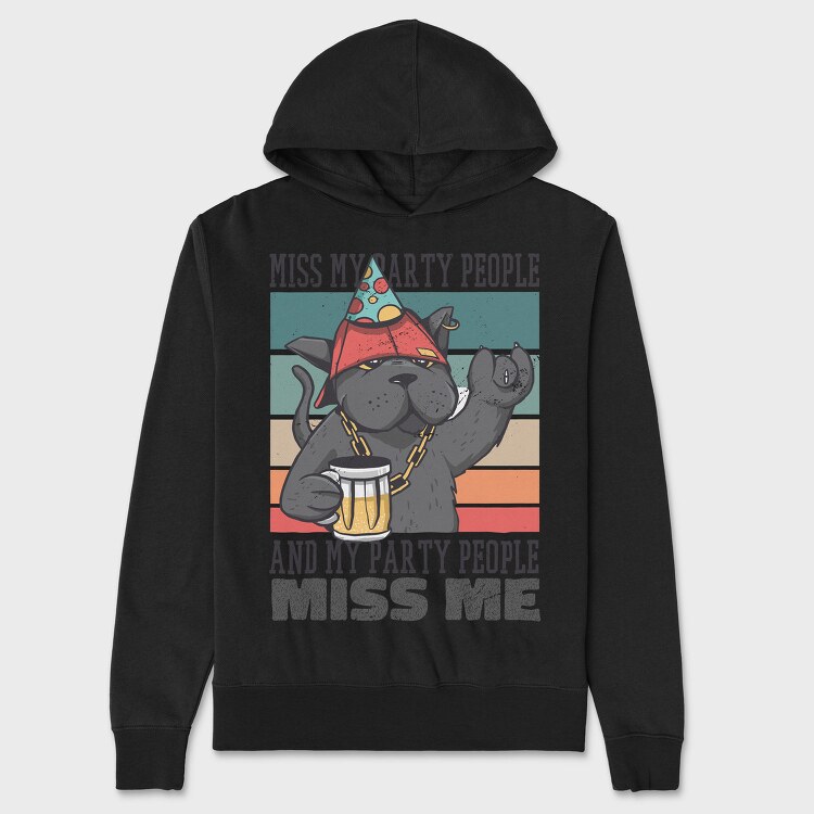 Party Cat, Hanorac Oversize Barbati (Unisex)