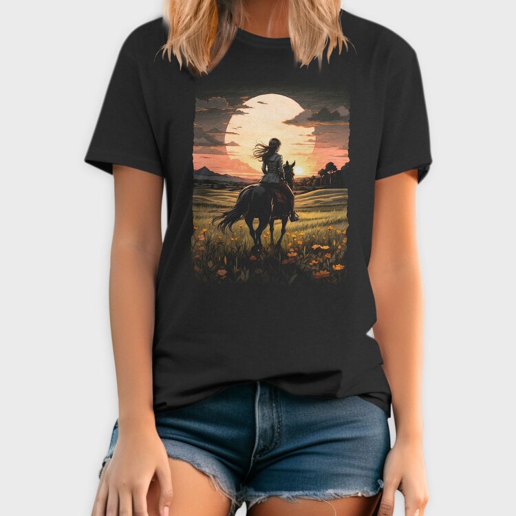 Rider Girl on Horse, Tricou Barbati (Unisex)