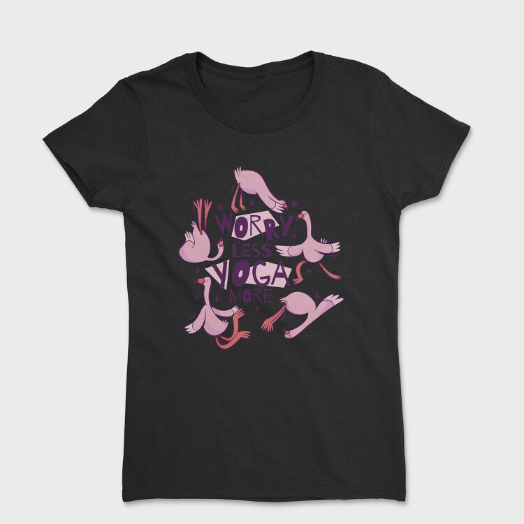Flamingo Doing Yoga Worry, Tricou Femei