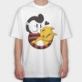 Cat Hug, Tricou Oversize Barbati (Unisex)