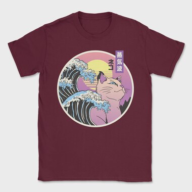 Japanese Wave Cat, Tricou Barbati (Unisex)