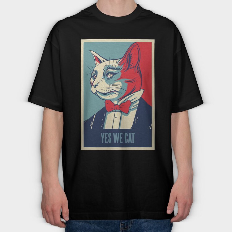 Yes We Cat, Tricou Oversize Barbati (Unisex)