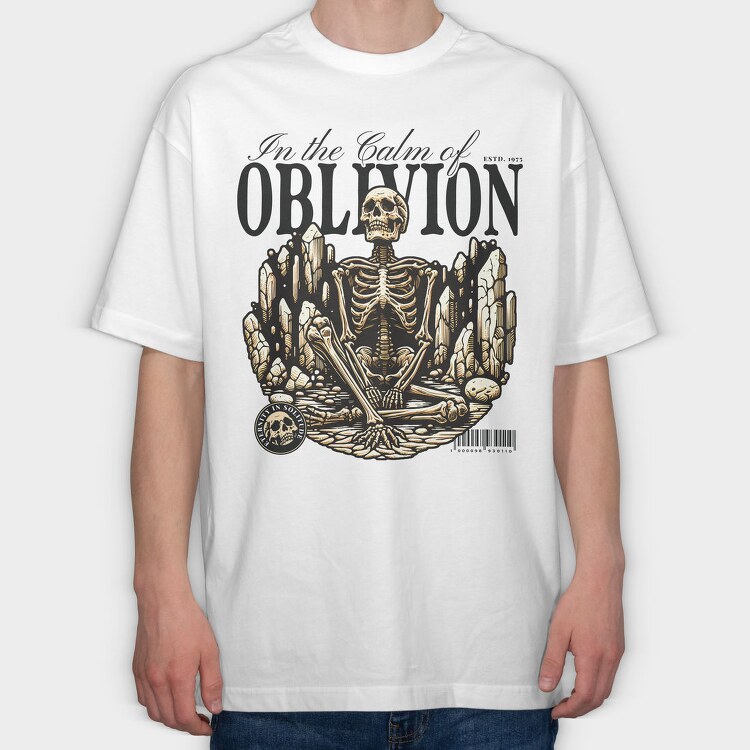 Oblivion Skeleton Quote, Tricou Oversize Barbati (Unisex)