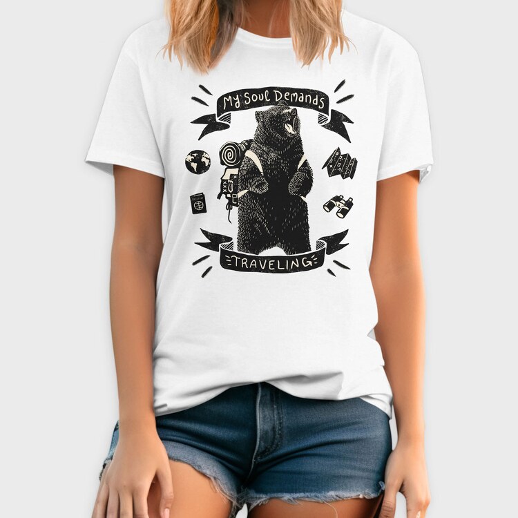 Wanderlust Bear, Tricou Barbati (Unisex)
