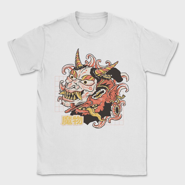 Oni Monster Asian Mask, Tricou Barbati (Unisex)