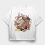 Oni Monster Asian Mask, Tricou Oversize Barbati (Unisex)