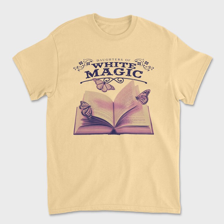 Open Book And Butterflies White Magic Tote, Tricou Barbati (Unisex)