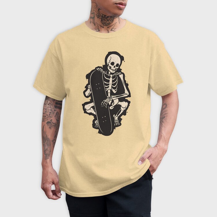 Skate Skeleton, Tricou Barbati (Unisex)