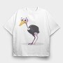 Ostrich Smile, Tricou Oversize Barbati (Unisex)