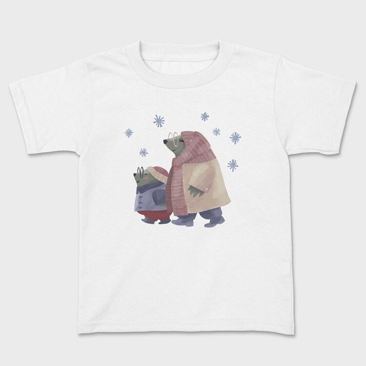 Otter Animal Family Winter Mug 03, Tricou Copii