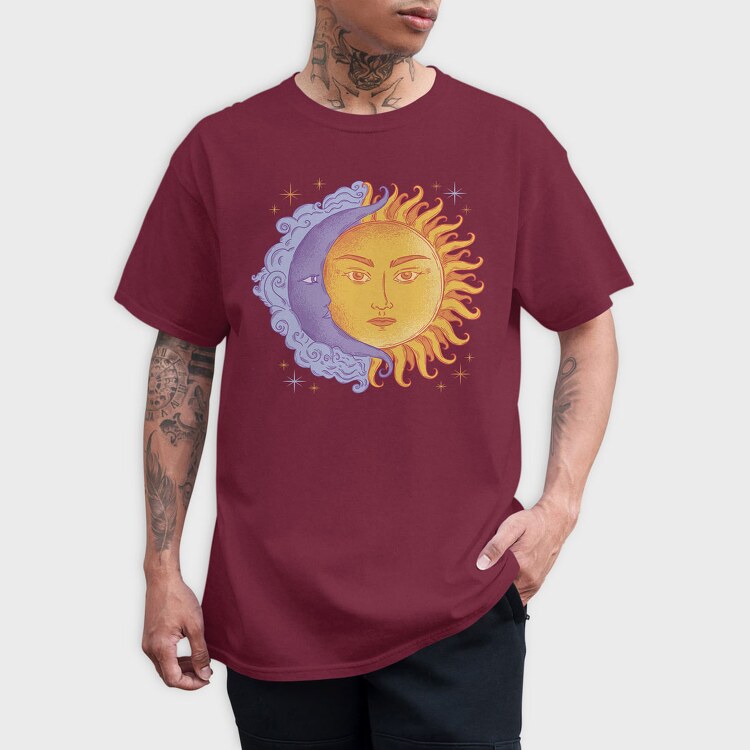 Moon and Sun Color, Tricou Barbati (Unisex)