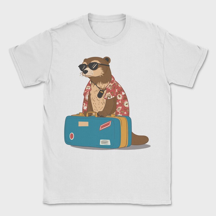 Otter Animal On Vacation Travel, Tricou Barbati (Unisex)