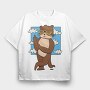 Otter Animal With Cool Sunglasses, Tricou Oversize Barbati (Unisex)