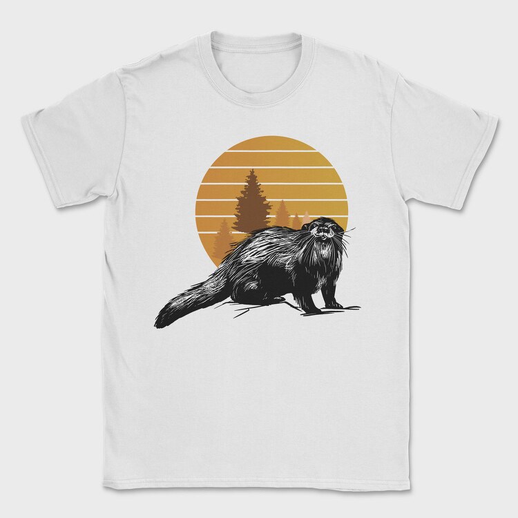 Otter In Sunset, Tricou Barbati (Unisex)