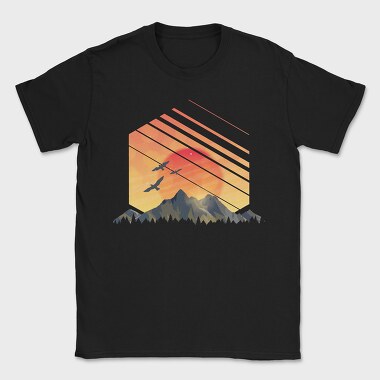 Geometric Sunset, Tricou Barbati (Unisex)
