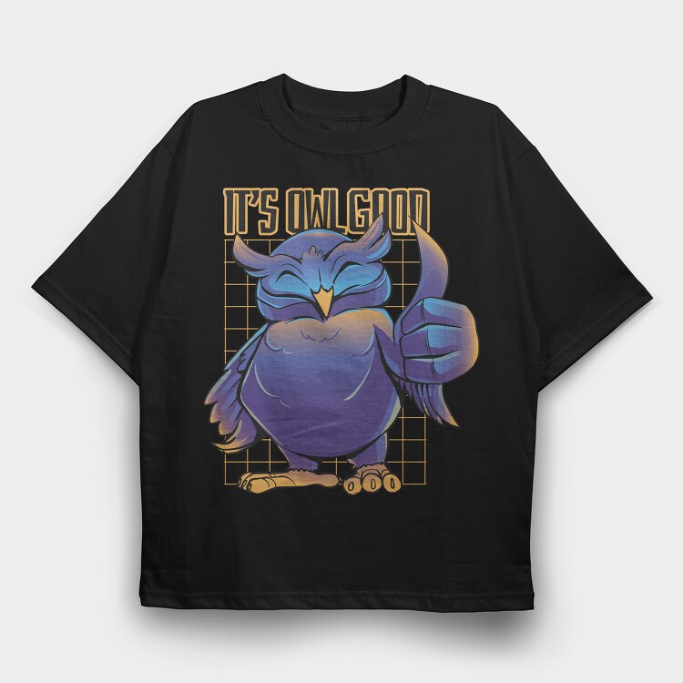 Owl Good Neon, Tricou Oversize Barbati (Unisex)