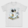 Owl With Books And Coffee Cute, Tricou Barbati (Unisex)