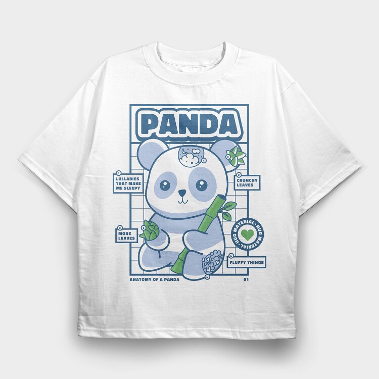 Panda Bear Animal Anatomy, Tricou Oversize Barbati (Unisex)