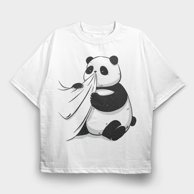 Panda Bear Animal Eating Shirt Cute, Tricou Oversize Barbati (Unisex)