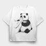 Panda Bear Animal Eating Shirt Cute, Tricou Oversize Barbati (Unisex)