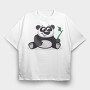 Panda Leaf Hugger, Tricou Oversize Barbati (Unisex)