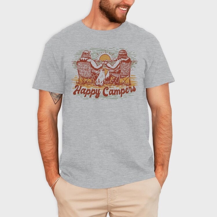 Happy Campers, Tricou Barbati (Unisex)