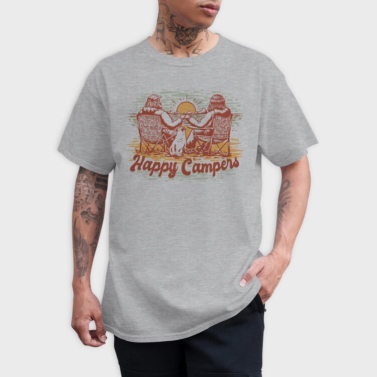 Happy Campers, Tricou Barbati (Unisex)