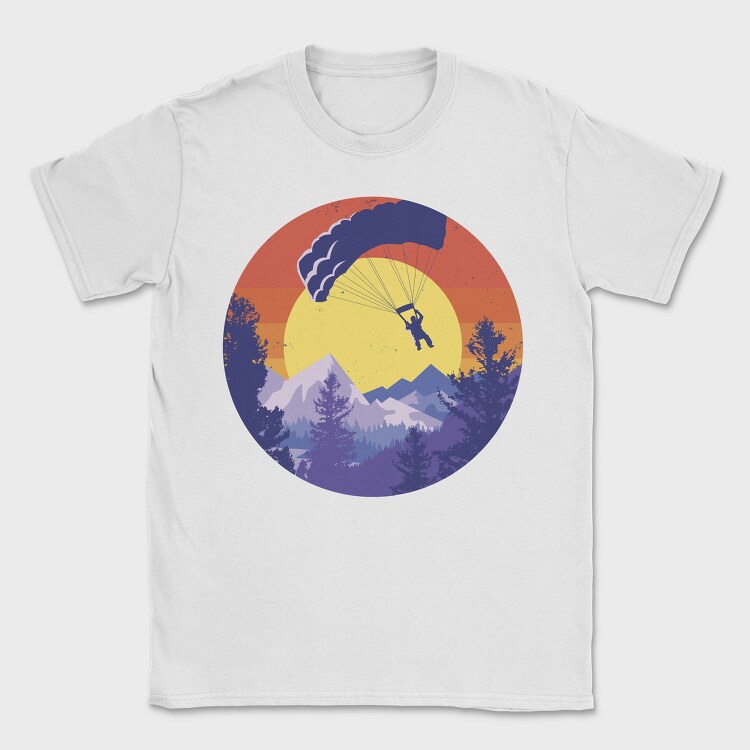 Parachute Retro Sunset Mountain, Tricou Barbati (Unisex)