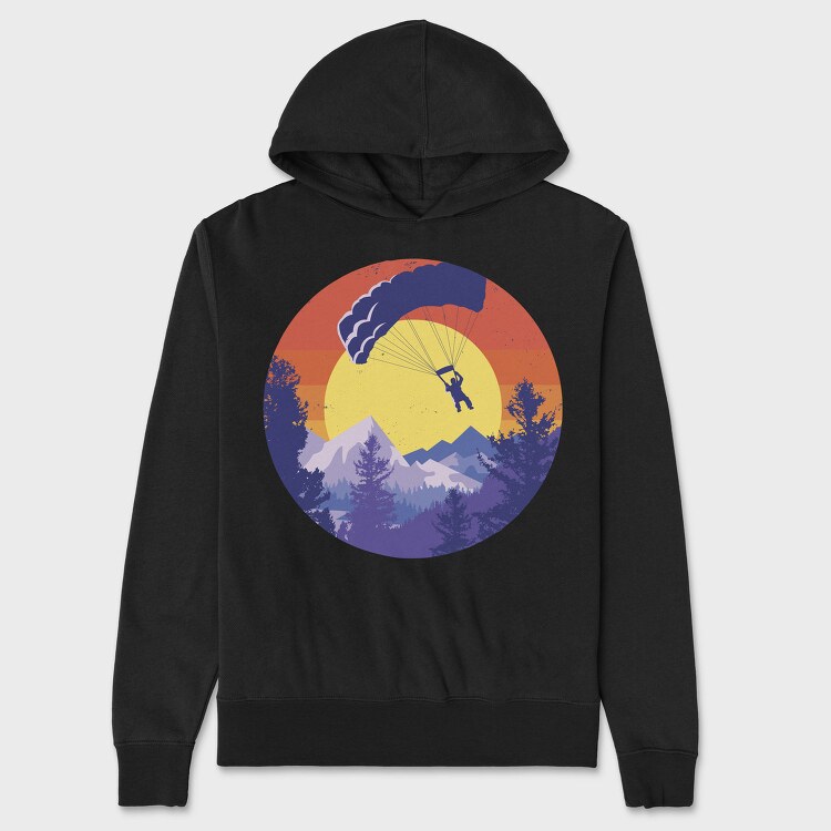 Parachute Retro Sunset Mountain, Hanorac Oversize Barbati (Unisex)
