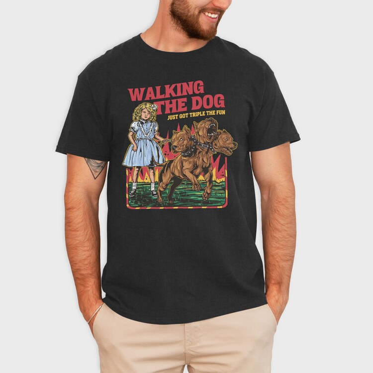 Girl With Three Head Dog, Tricou Barbati (Unisex)