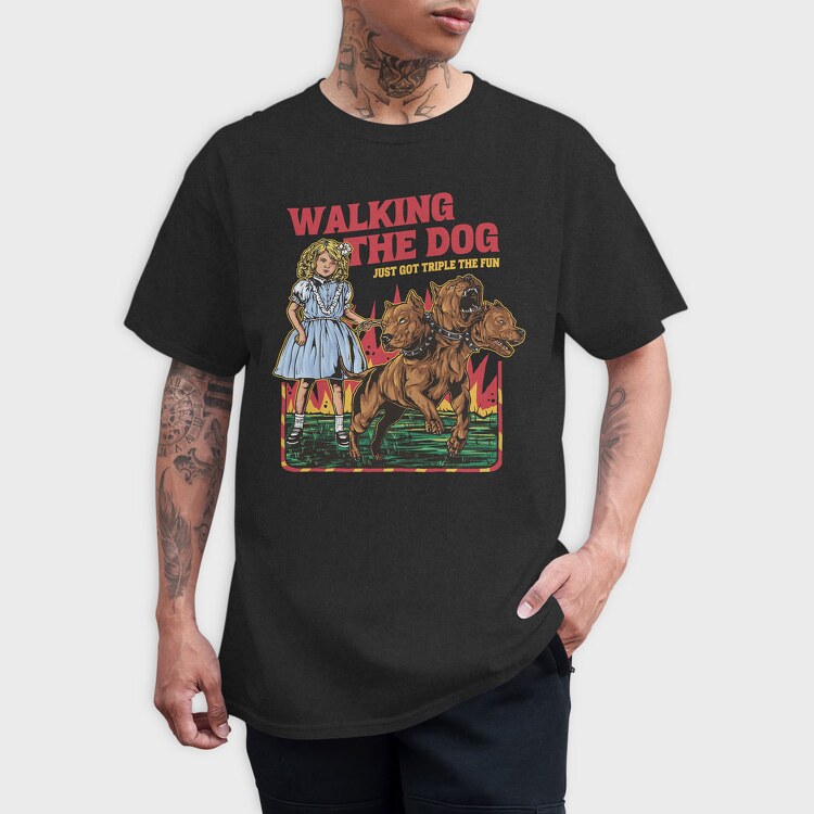 Girl With Three Head Dog, Tricou Barbati (Unisex)