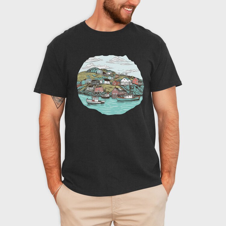 New Found Land Harbour, Tricou Barbati (Unisex)