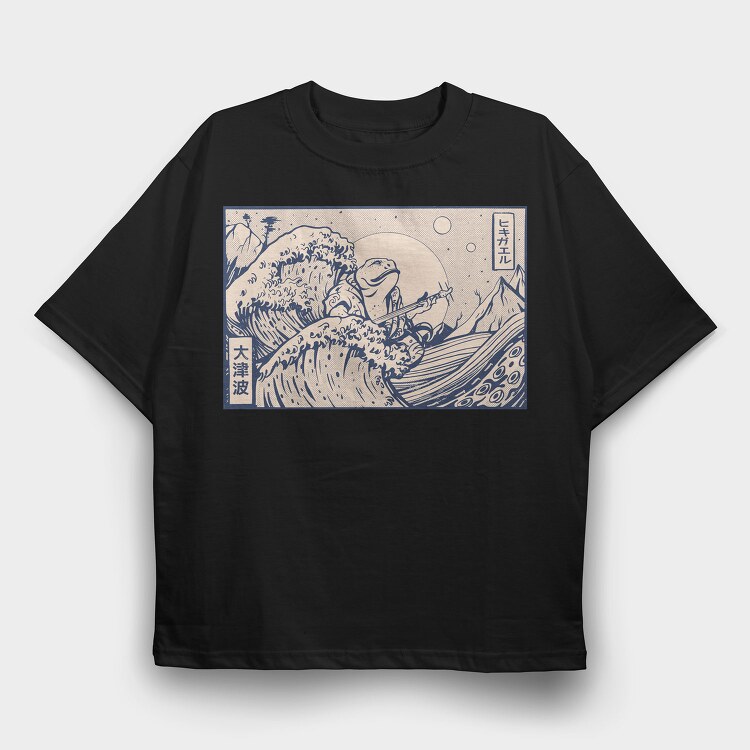 Ukiyowave Toad, Tricou Oversize Barbati (Unisex)