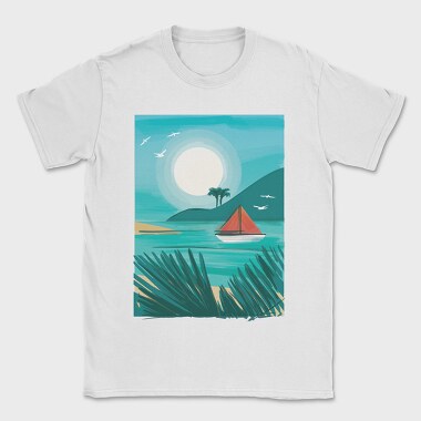 Watercolor Beach, Tricou Barbati (Unisex)
