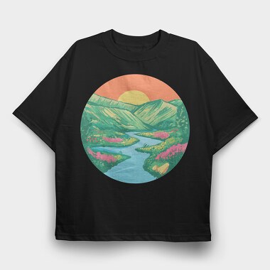 Sunrise Painting, Tricou Oversize Barbati (Unisex)