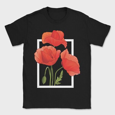 Watercolor Poppies, Tricou Barbati (Unisex)