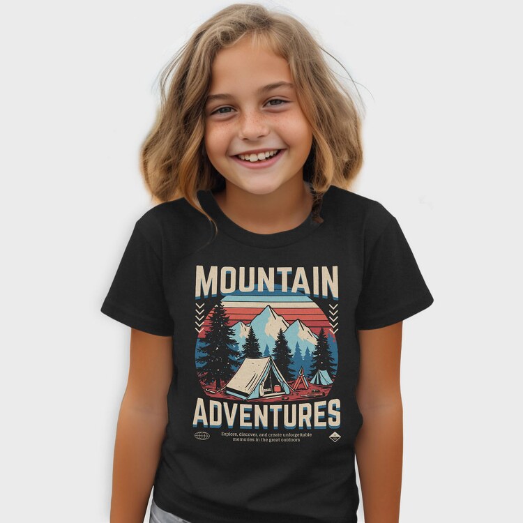 Mountain Adventures Retro Camping, Tricou Copii