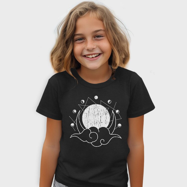 Moon Phases Monochrome, Tricou Copii