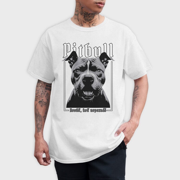 Pitbull Portrait, Tricou Barbati (Unisex)
